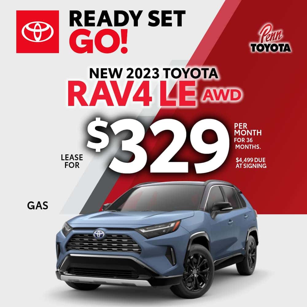 Lease a 2023 Toyota RAV4 LE for $329 Per Month for 36 Months