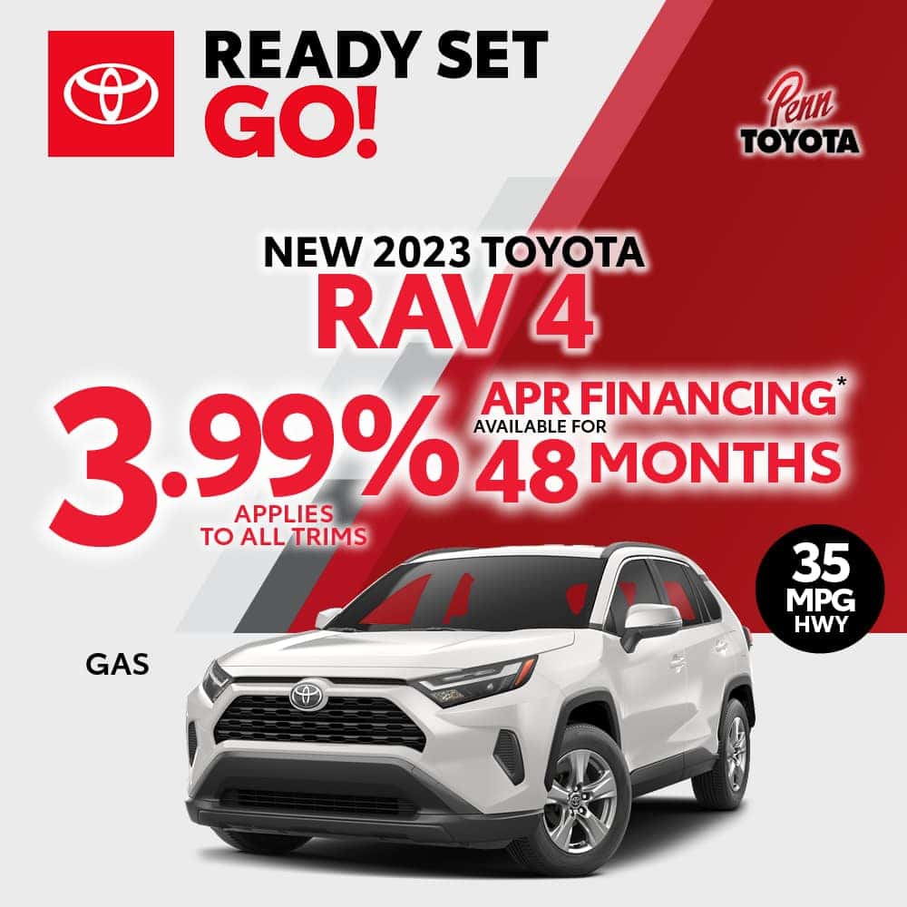 3.99% APR for 48 months on a New 2023 Toyota RAV4 GAS 
