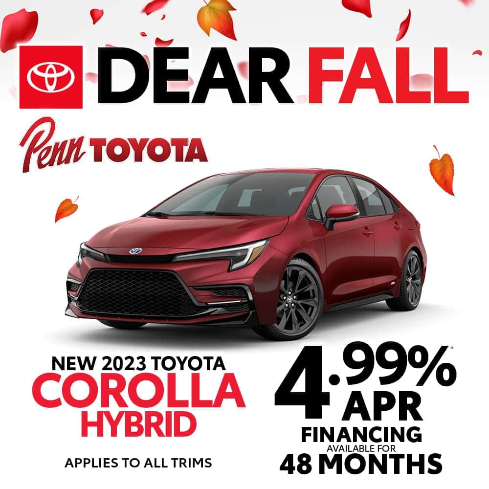  Get 4.99% APR for 48 months on a 2023 Toyota Corolla HYBRID  