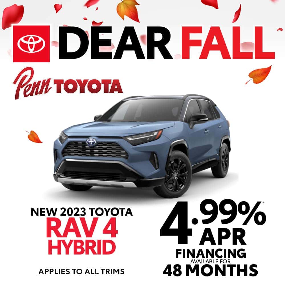 Get 4.99% APR for 48 months on a New 2023 Toyota RAV4 HYBRID 