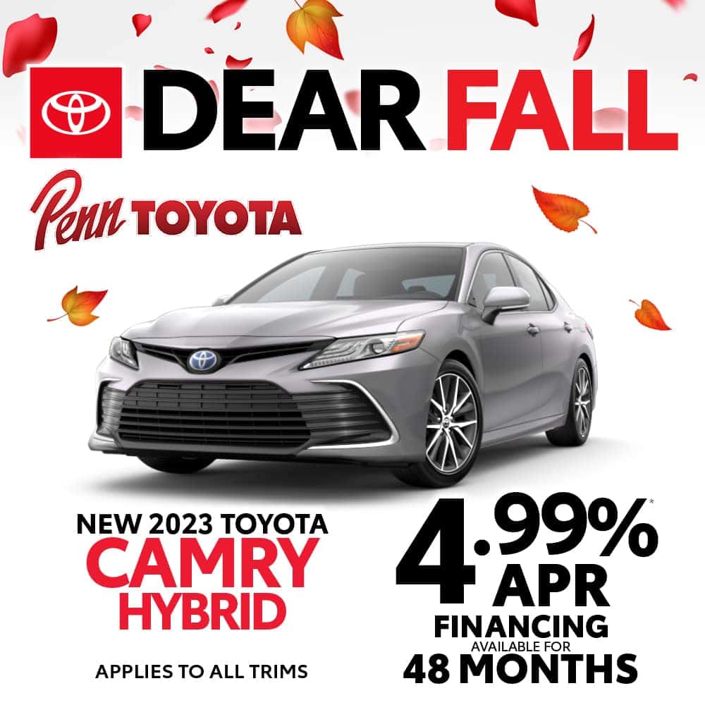  Get 4.99% APR for 48 months on a 2023 Toyota Camry HYBRID  