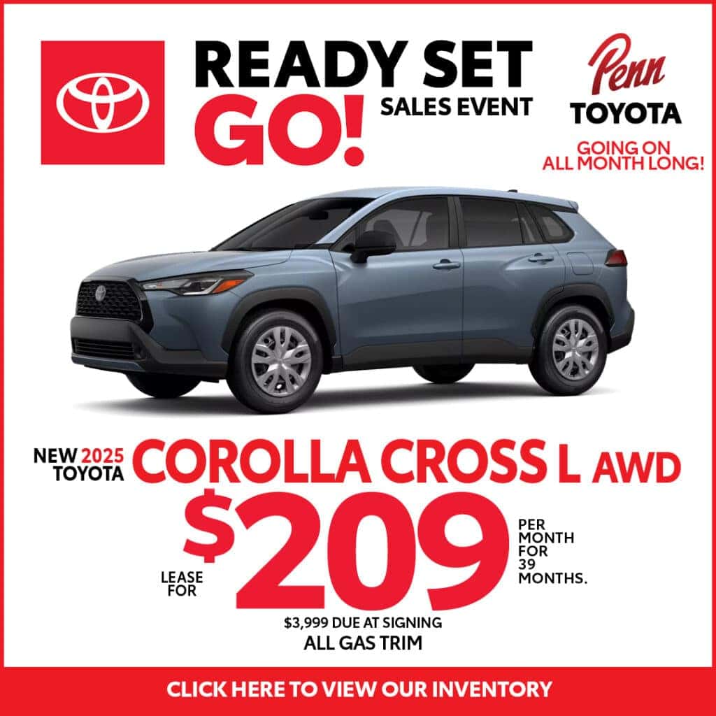 Lease a 2025 Corolla Cross L for $209 for 39 Months