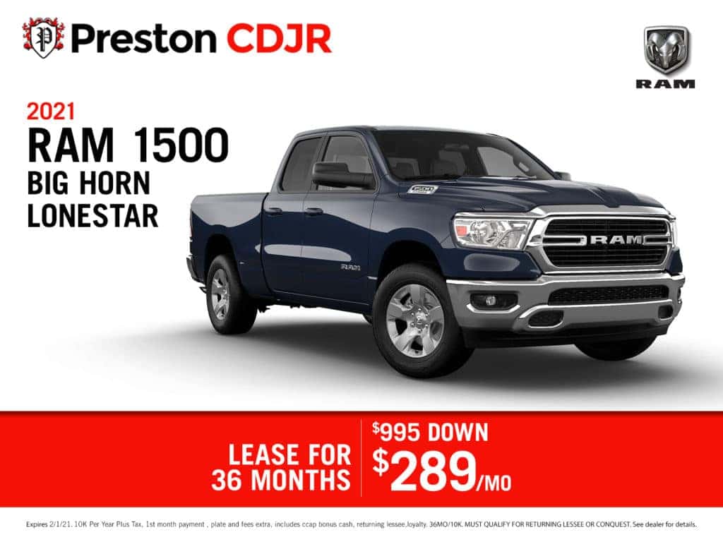 New Vehicle Special Offers Preston Chrysler Dodge Jeep Ram