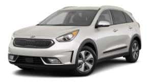 A silver 2019 Kia Niro, which will look similar to the 2020, is facing left.