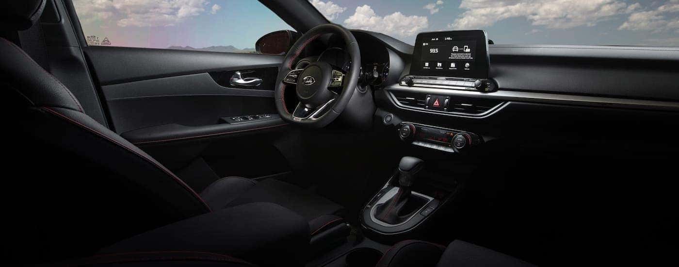 The interior of a 2020 Kia Forte is shown.