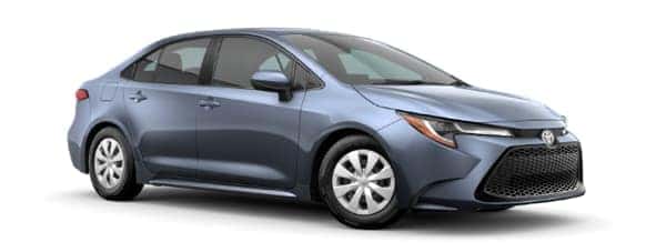 A grey 2020 Toyota Corolla is facing right.