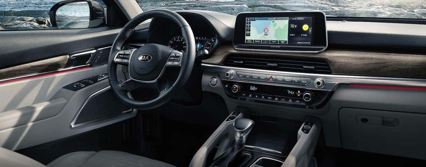 The interior of a 2021 Kia Telluride is shown.
