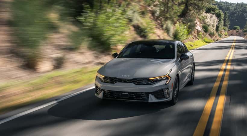 Kia Sedan on the highway