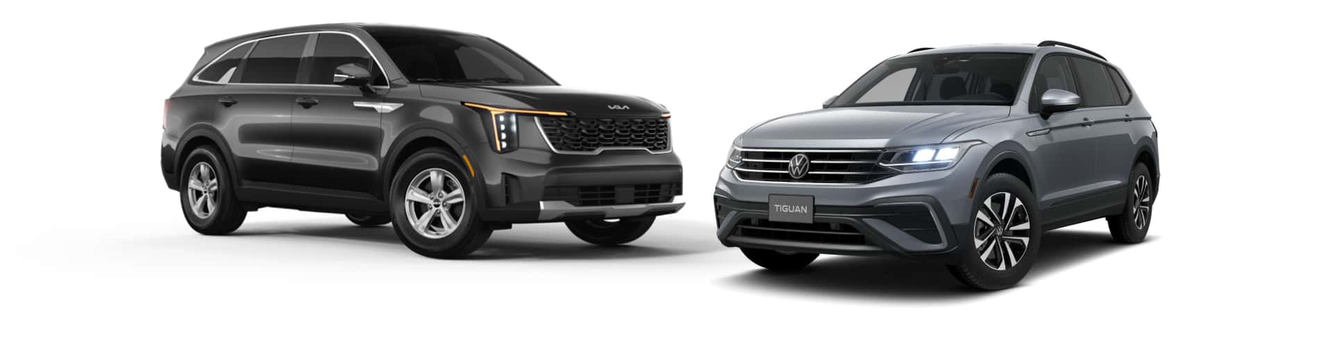 Kia Sorento and Volkswagen Tiguan Side by Side