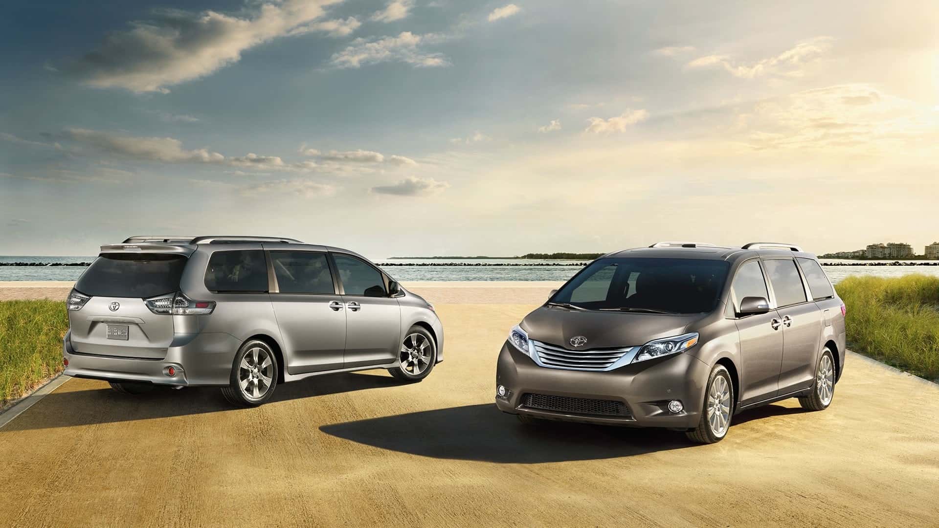 2017 Toyota Sienna SE Premium Silver Sky Metallic and Limited Premium FWD Predawn Gray Mica