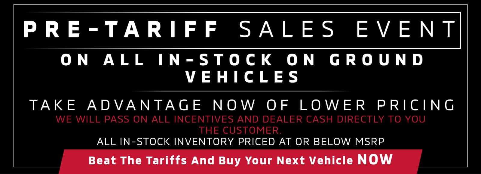 Pre Tariff Sales Event | Southlake Mitsubishi