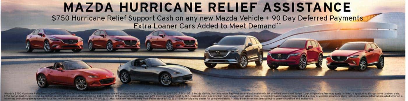 View our entire new Mazda selection! Mazda Hurricane Relief Incentive at Sport Mazda in Orlando, FL