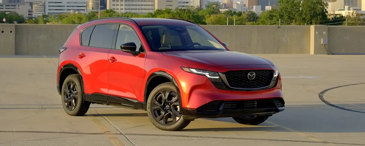 2026 Mazda CX-5 in Soul Red Crystal Metallic, front three-quarter exterior view at Sport Mazda South Orlando