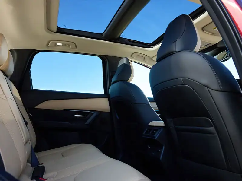Rear seat of the 2026 Mazda CX-5 showing 39.9 inches of legroom, at Sport Mazda South in Orlando, Florida