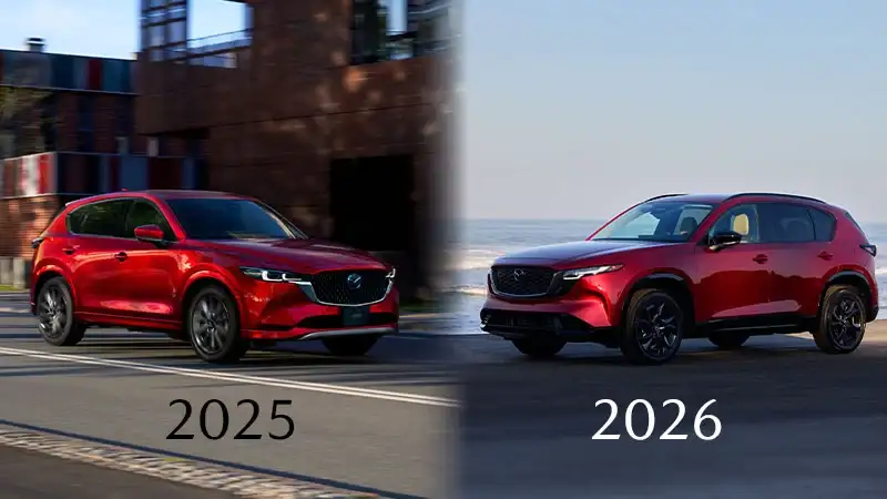 2026 Mazda CX-5 compared with the previous-generation 2025 Mazda CX-5 at Sport Mazda South Orlando