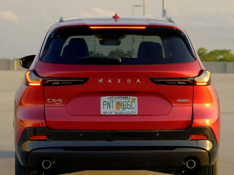 2026 Mazda CX-5 rear view showing new taillight design, at Sport Mazda South Orlando, Florida