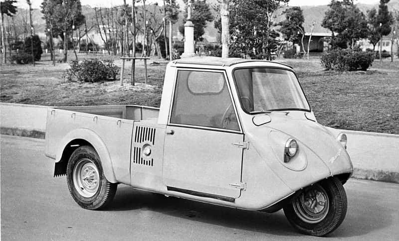 black and white photo of one of mazda's oldest models
