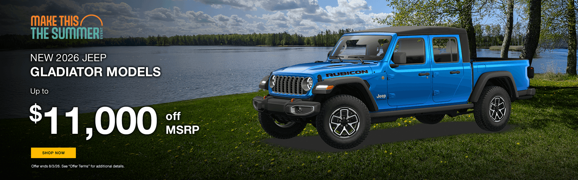 NEW 2026 JEEP GLADIATOR MODELS Up to $11,000 off MSRP