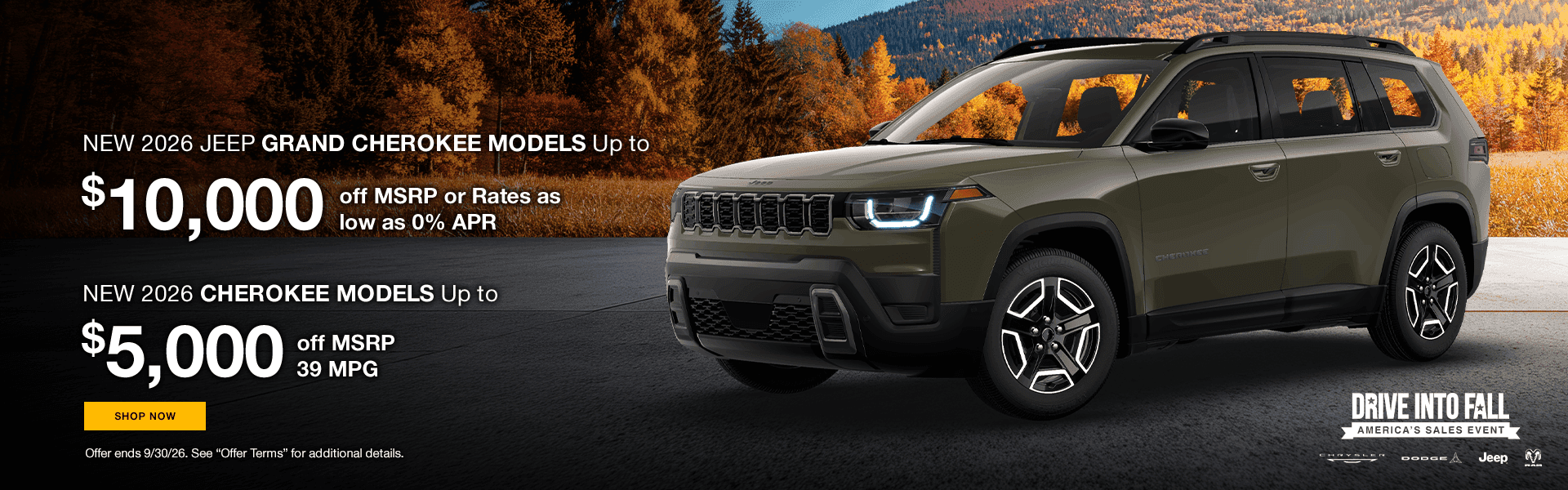 NEW 2026 JEEP GRAND CHEROKEE MODELS Up to $10,000 off MSRP or Rates as low as 0%