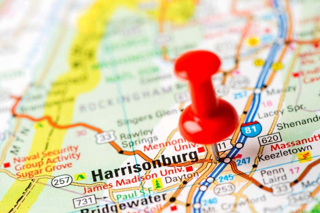 Harrisonburg Virginia Map