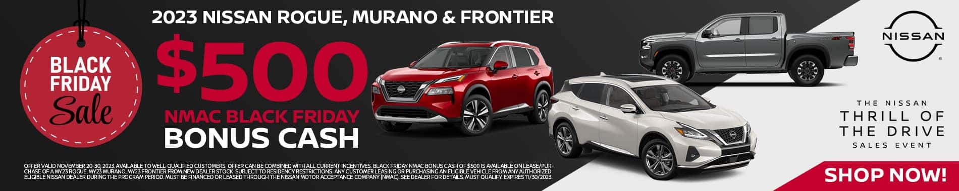 11_23_Steven_Nissan_Web_Banner_BlackFriday-2023 NISSAN Rogue, Murano & Frontier