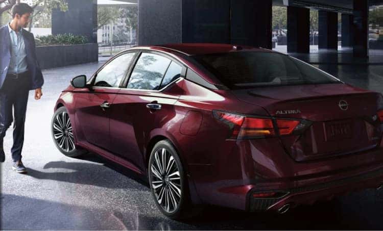 Red Nissan Sedan