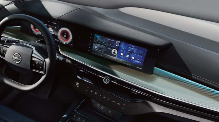 Nissan Interior with a focus on the infotainment system