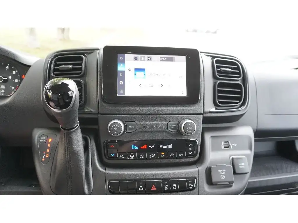 Uconnect touchscreen and dashboard in the 2025 Ram ProMaster 3500 Tradesman