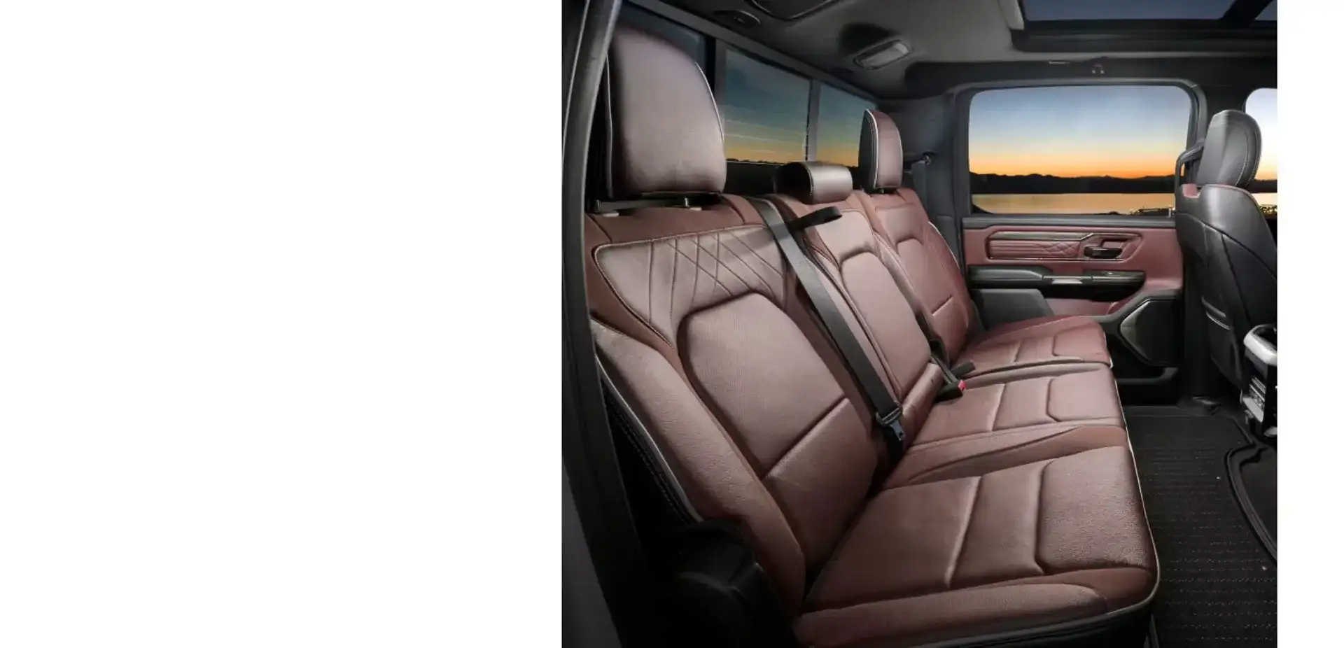 Rear seating area of a Ram 1500 Limited Crew Cab with premium interior appointments