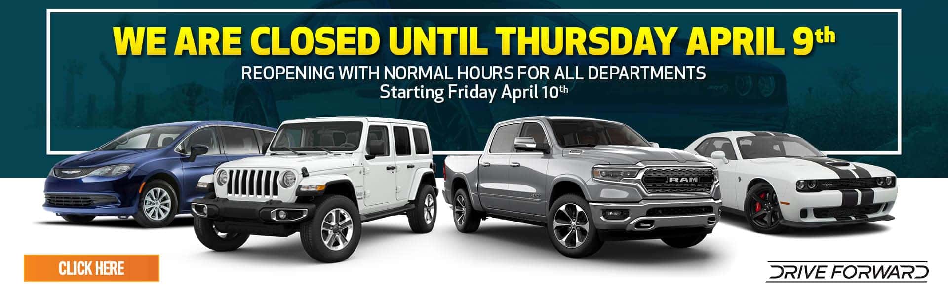 Thomson Chrysler Dodge Jeep RAM is Closed until April 9th