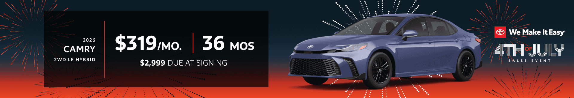 4th of July Sales Event 2026 Camry 2WD LE Hybrid