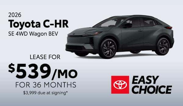 2026 Toyota C-HR SE 4WD Wagon BEV: Lease for $539 per month lease/month for 36 months*