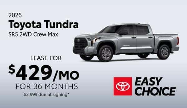Toyota Tundra SR5 2WD Crew Max: Lease for $429/month for 36 months*