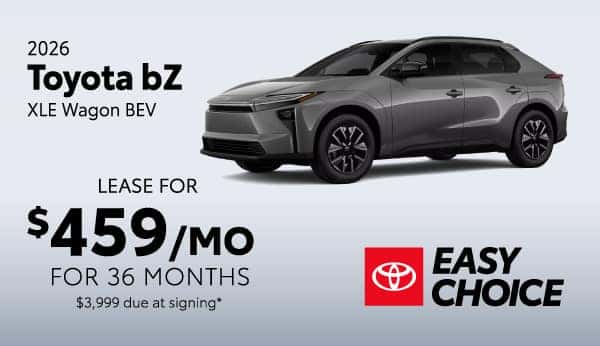 2026 Toyota bZ Wagon XLE BEV: Lease for 459 per month lease/month for 36 months*