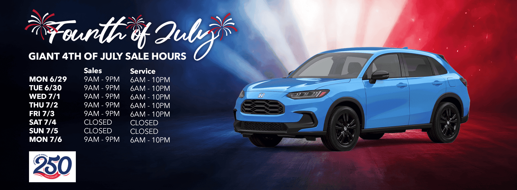 GIANT 4TH OF JULY SALE HOURS