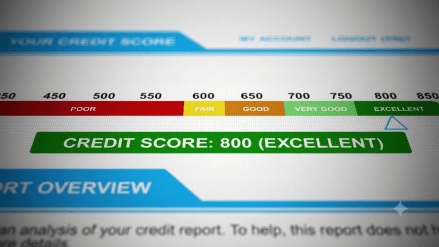 A generic credit score rating chart.