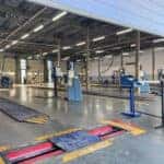 An empty vehicle inspection bay.