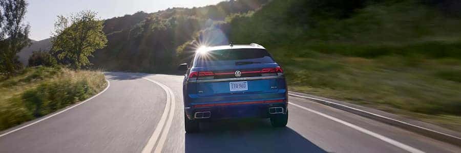 vw atlas cross sport driving on a mountain road