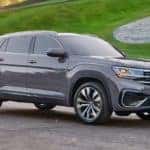 2021 Volkswagen Atlas Cross Sport driving on suburban road