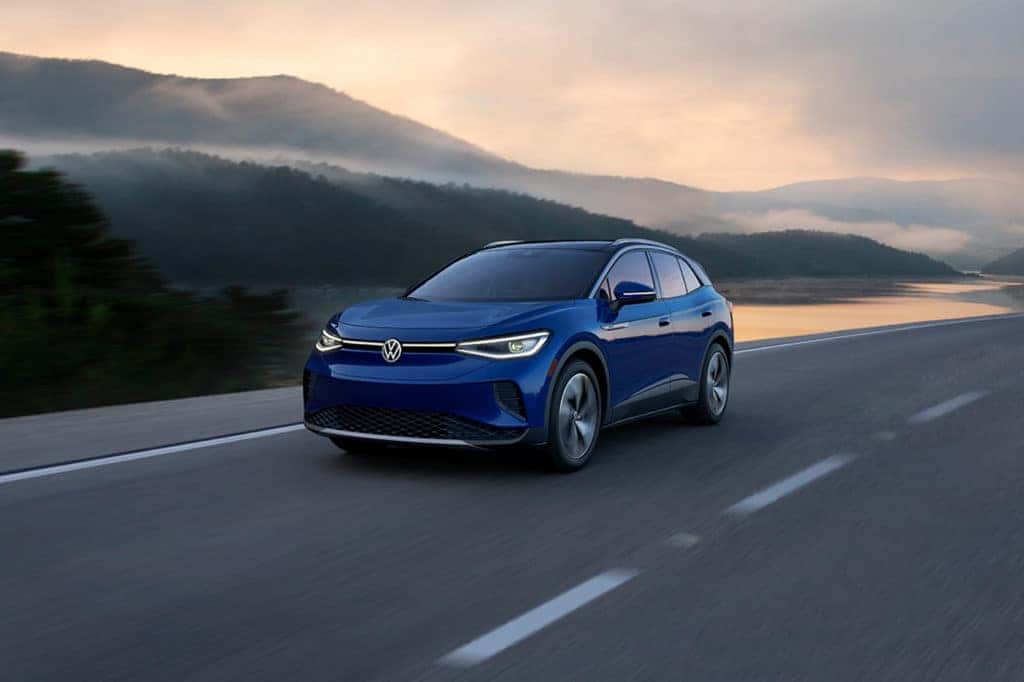 Blue Volkswagen ID4 EV