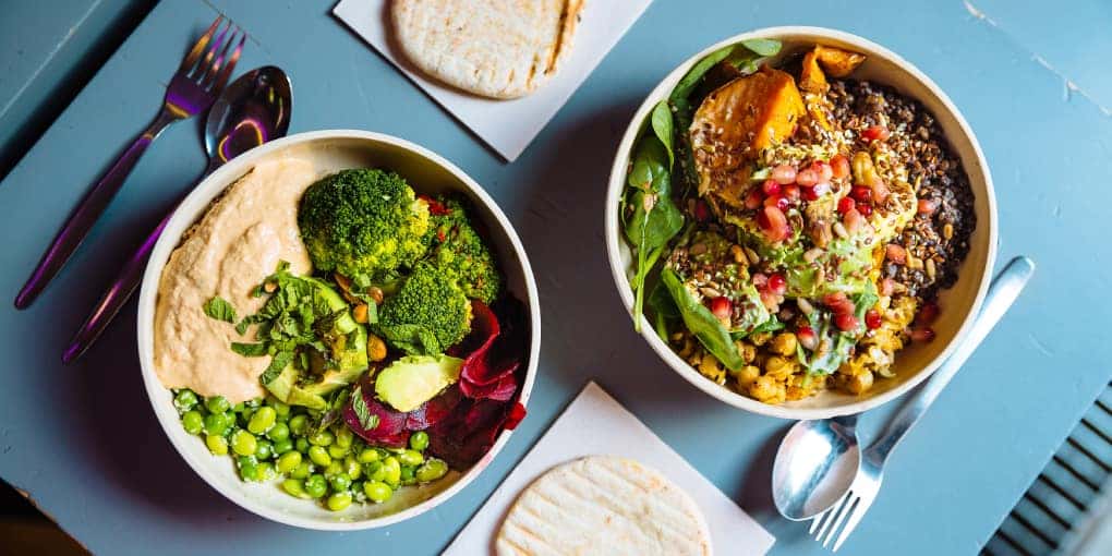 Bowls of Vegan Food on a Table