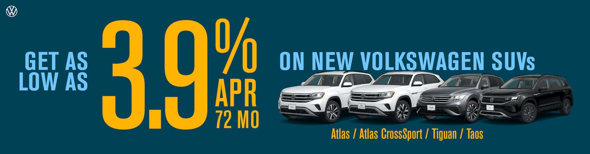 Get as low as 3.9% for 72 mos at VW SouthTowne