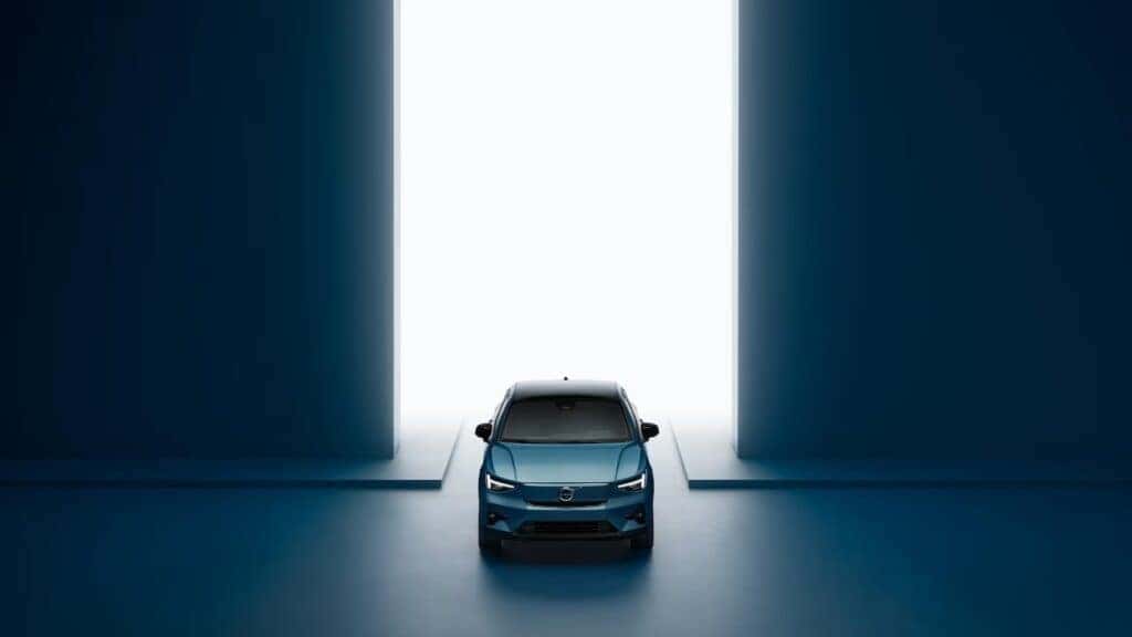 Overhead view of the all-new 2024 Volvo C40 Recharge all-electric SUV near Gilbert, AZ