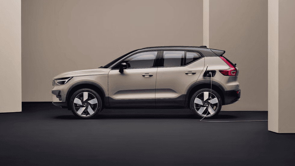 A Volvo electric car charging