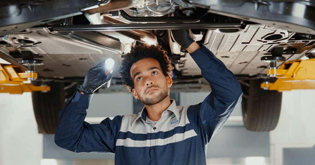 Technician working on a Volvo Service Plan