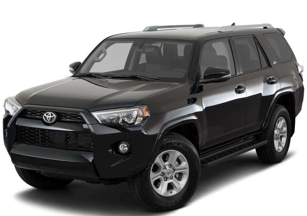 black 4Runner SUV on white background